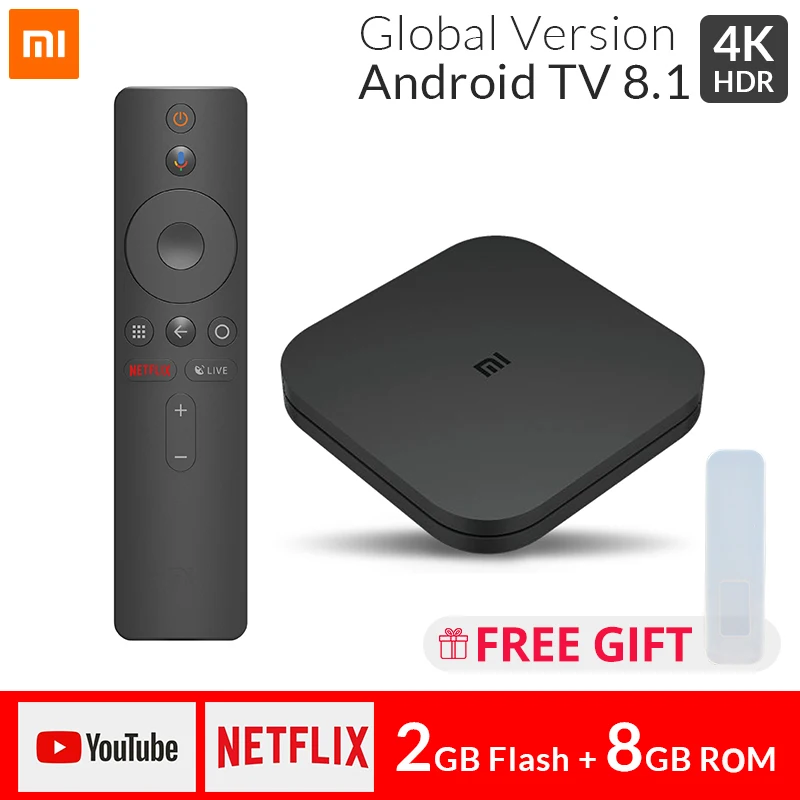Оригинальная глобальная Xiaomi Mi ТВ приставка S Smart 4K Ultra HD 2G 8G Android 8,1 wifi Google Cast Netflix медиаплеер телеприставка 4