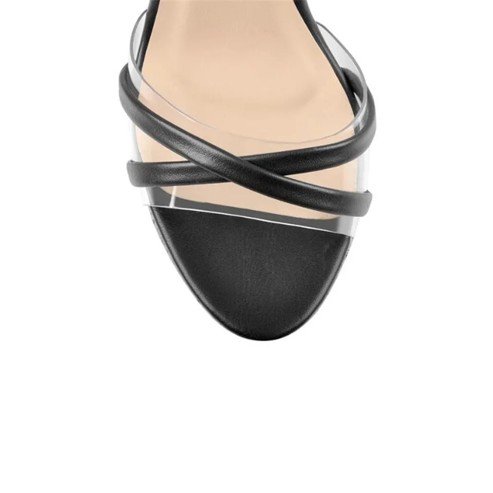 

Aiyoway Platform Summer Gladiator Sandals Style Sexy 15.5cm Women High Heels Open Toe Lace Up Nightclub Shoes Black Big Size