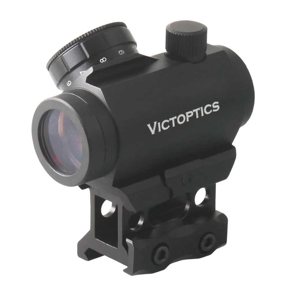 VictOptics 1x22 дешевый Красный точечный прицел с подъемником Пикатинни 21 мм Крепление 11 уровней интенсивность точки Охота страйкбол