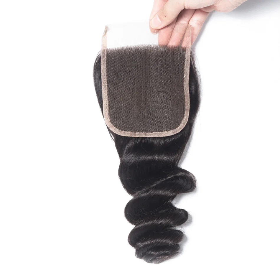 Бразильские натуральные кудрявые пучки волос с закрытием свободная волна