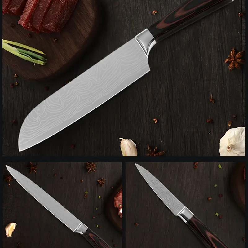 Набор ножей из нержавеющей стали Santoku 8 дюймов поварские ножи с оболочкой