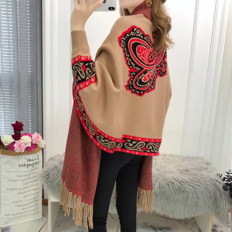 Женский свободный кардиган из искусственного кашемира толстый теплый с длинными