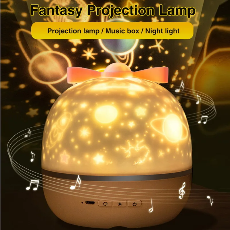 

Creative Multi-function Starry Sky Music Projection Lamp Bedside Children Waking Up Table Lamp Galaxy Projector Nice Room Decor