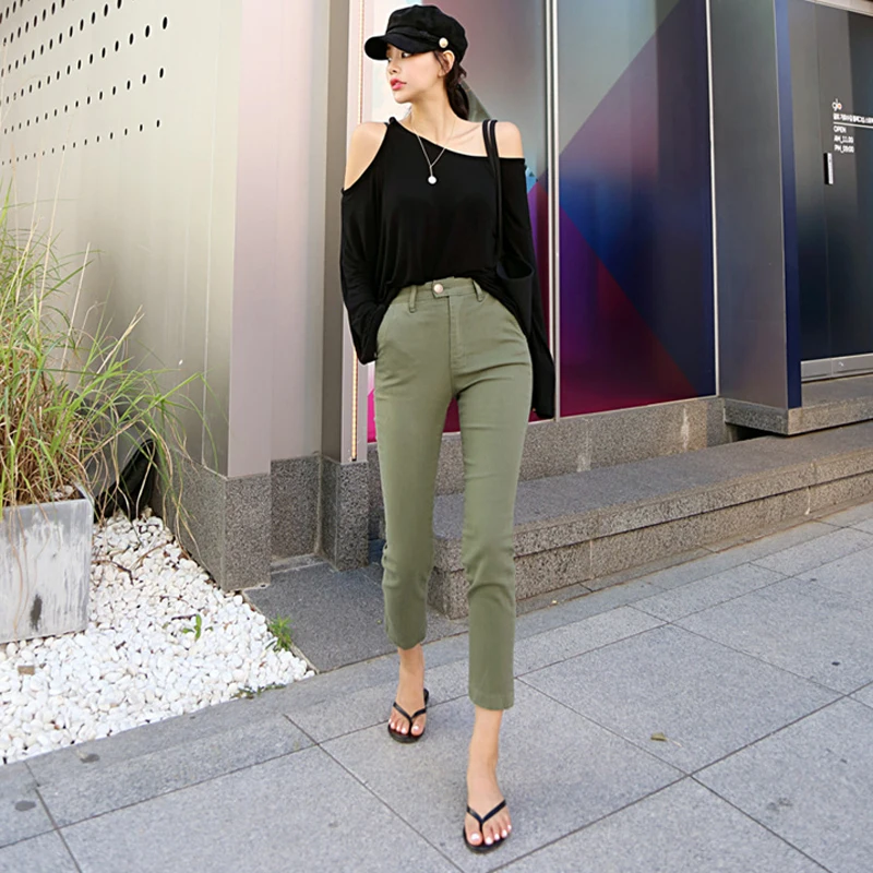 Узкие джинсы в уличном стиле для женщин облегающие с высокой талией женские