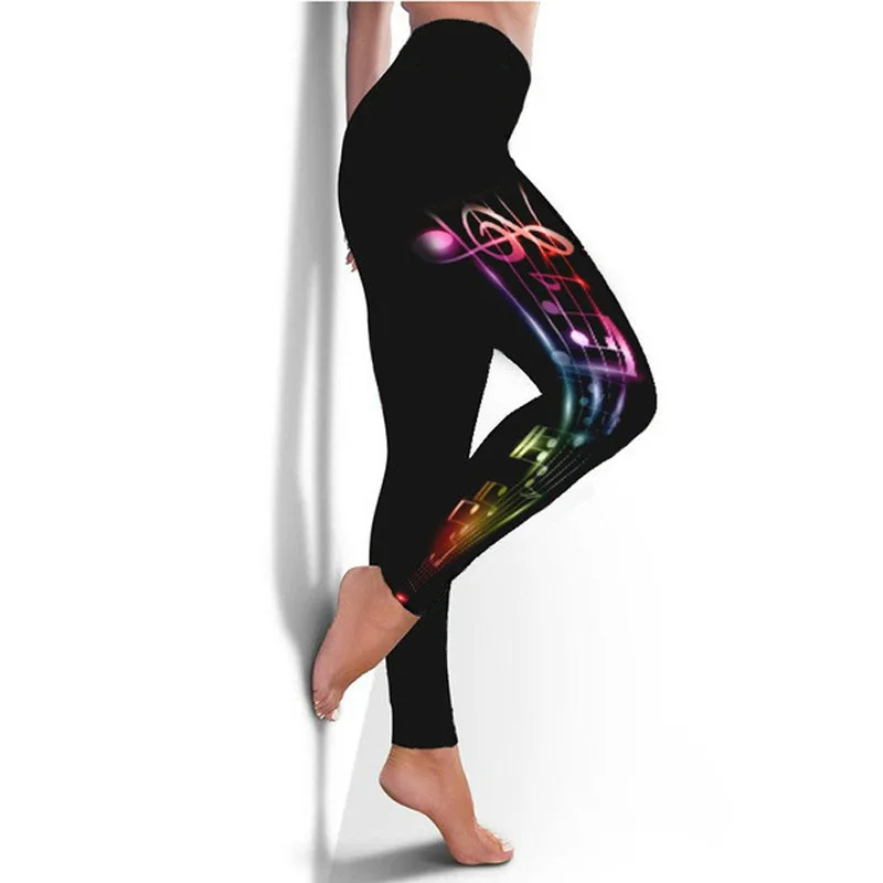 Женские штаны для йоги с завышенной талией цветные принтом звезд