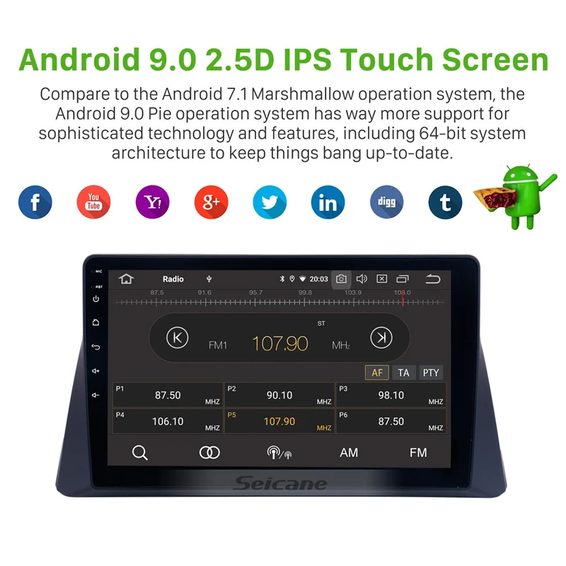 Seicane ПЗУ 64 Гб 10 1 дюймов Android 0 IPS 8 ядерный GPS навигатор радио для 2008 2013 Honda Accord