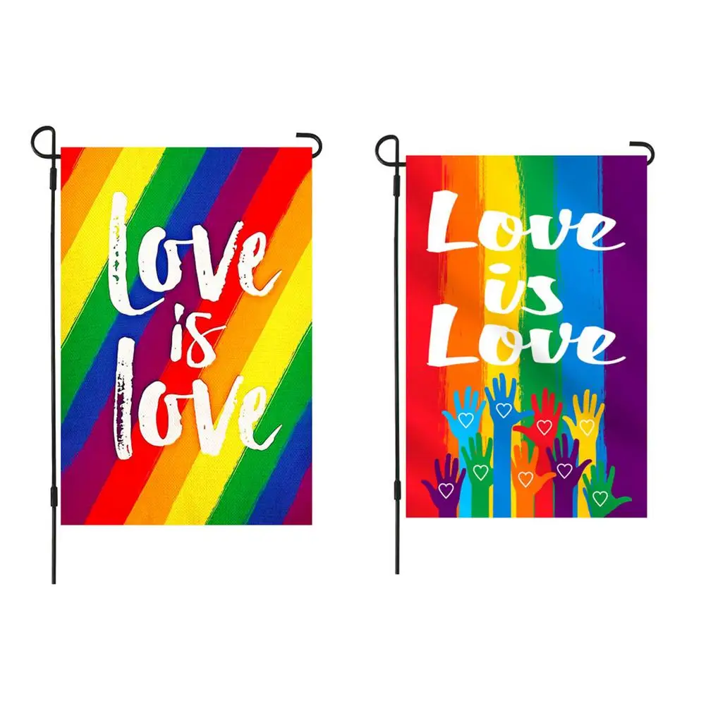 Радужный Флаг ЛГБТ наружный садовый двор яркий красивый декоративный флаг LOVE IS