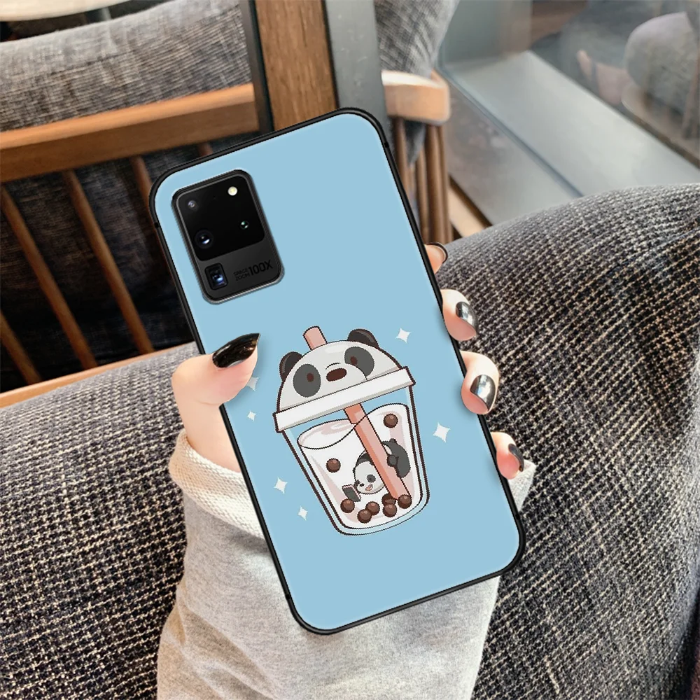 

cute Cartoon Bare Bear Phone Case Cover Hull For Samsung Galaxy S 7 8 9 10 e 20 FE edge uitra plus Note 9 10 20 black Coque