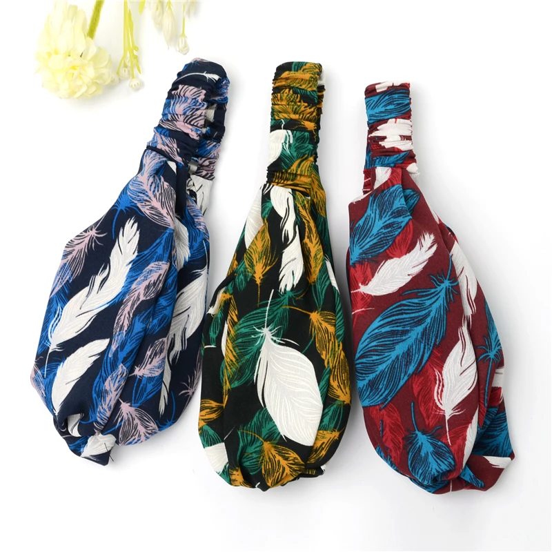 Популярная Милая широкая повязка на голову с узлом для женщин корейский стиль