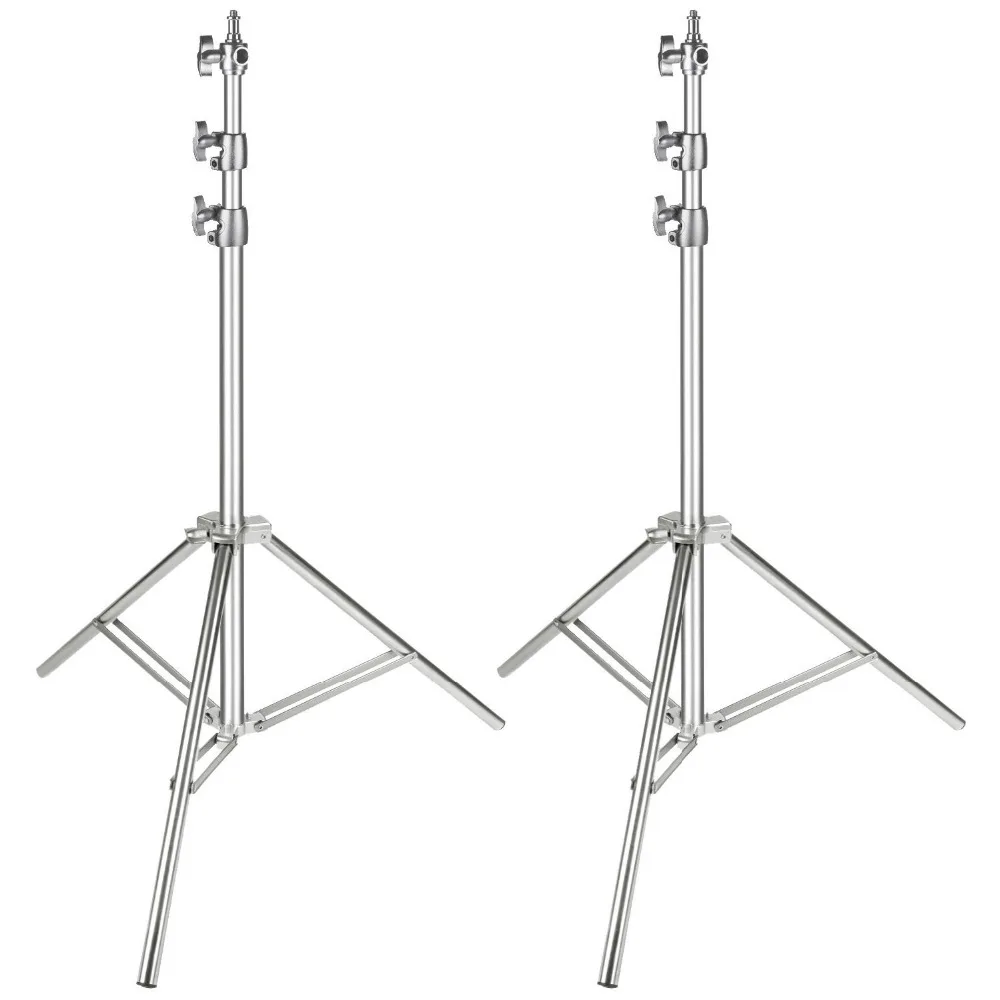 

Neewer Stainless Steel Light Stand Silver, 86.6 inches/220 centimeters Foldable and Portable Heavy Duty Stand for Studio Softbox
