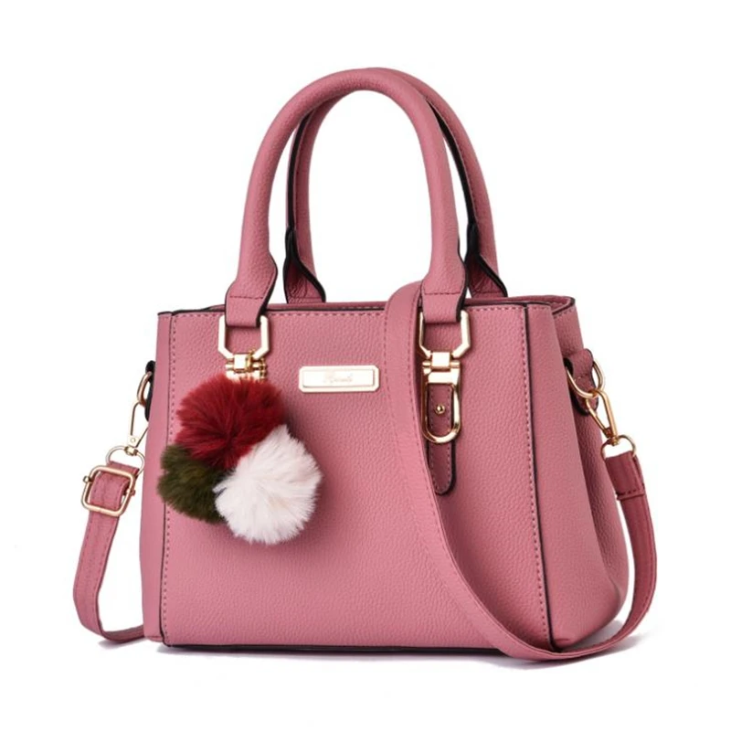 

PU Leather Handbag For Women Girl Fashion Tassel Messenger Bags With Ball Bolsa Female Shoulder Bags Ladies Party Crossby Bag