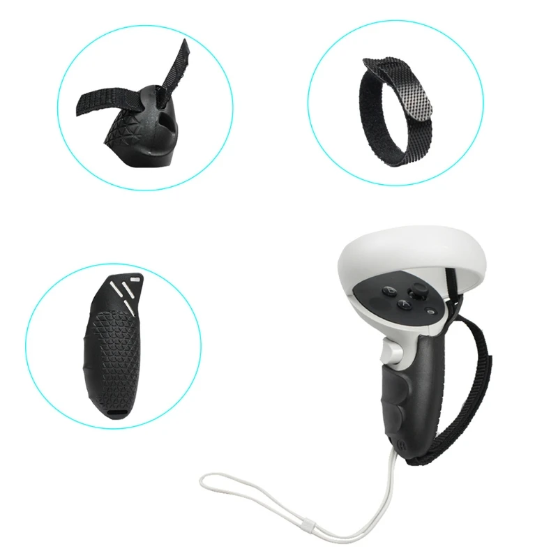 

VR Controller Grip Cover Handle Cover for oculus Quest2 Protective Case Shock-Proof Pair Silicone Skin