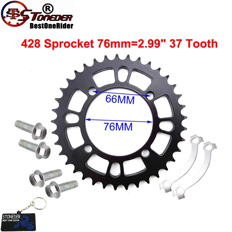 Задняя зубчатая Звездочка STONEDER 428 76 мм 37 для 50cc - 190cc CRF50 SSR YCF IMR Atomik Thumpstar BSE Apollo Kayo DHZ