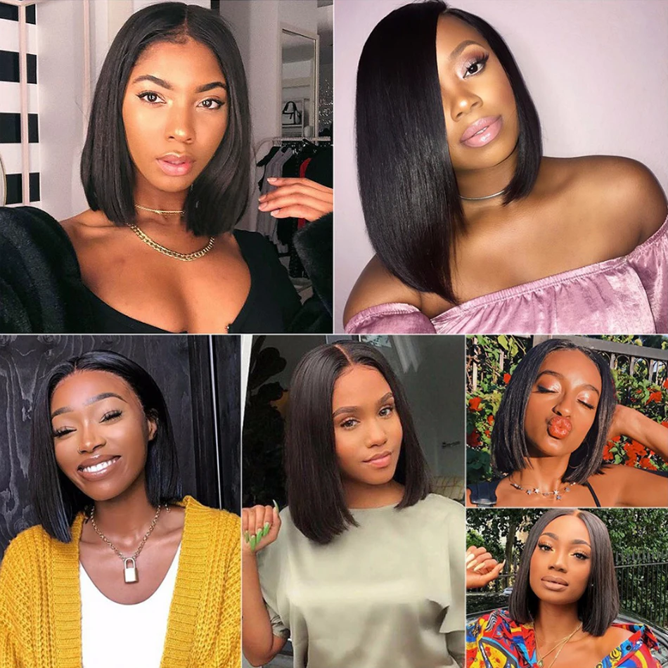 Парик с тупой огранкой бразильские 100% натуральные волосы прямые короткие для