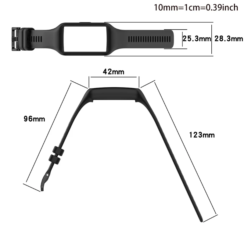 Силиконовый ремешок совместимый с Huawei Band 6 водонепроницаемые прочные Смарт-часы