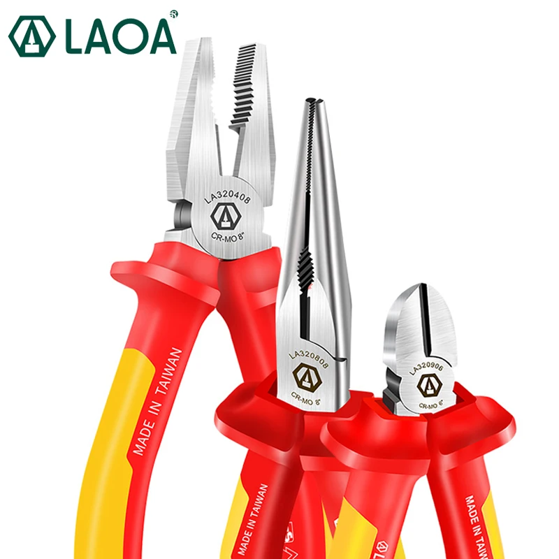 LAOA 1000V изоляционные плоскогубцы VDE диагональные Cr Mo стальные проволочные резцы