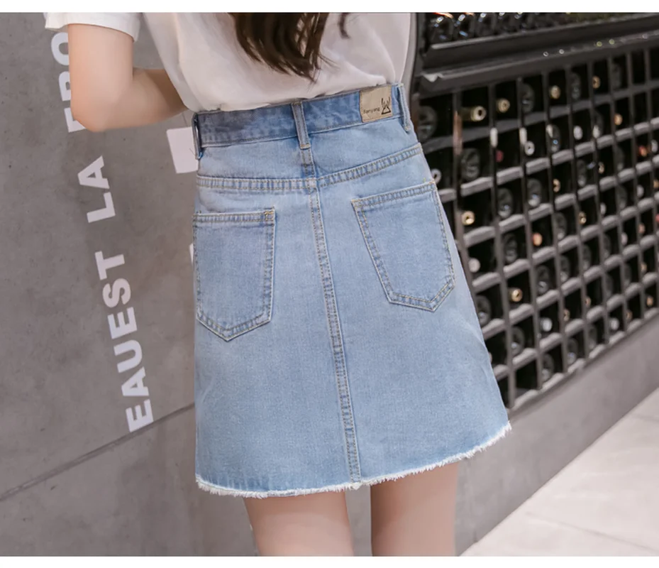 Модные женские юбки 2020 весна Высокая ожидание трапециевидная юбка белая и Синяя