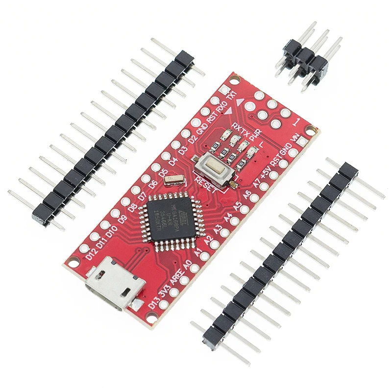 Контроллер Nano Micro USB совместимый с Загрузчиком V3 красный для arduino CH340 драйвер 16 МГц