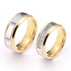 Свадебное кольцо влюбленных для мужчин и женщин, парные альянсы, 1 пара, уникальное позолоченное кольцо из нержавеющей стали 18 карат для свадьбы