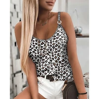 leopard camouflage print sexy stretch camisole office lady tops v neck fashion bottoming vest street wear 2021 summer new