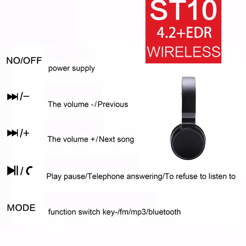 Беспроводная гарнитура Bluetooth 4 2 двусторонняя стереогарнитура ST10 для мобильного