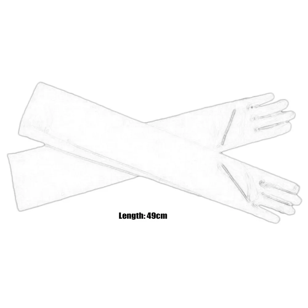 Сексуальные женские одноцветные длинные хлопковые перчатки для ночного клуба
