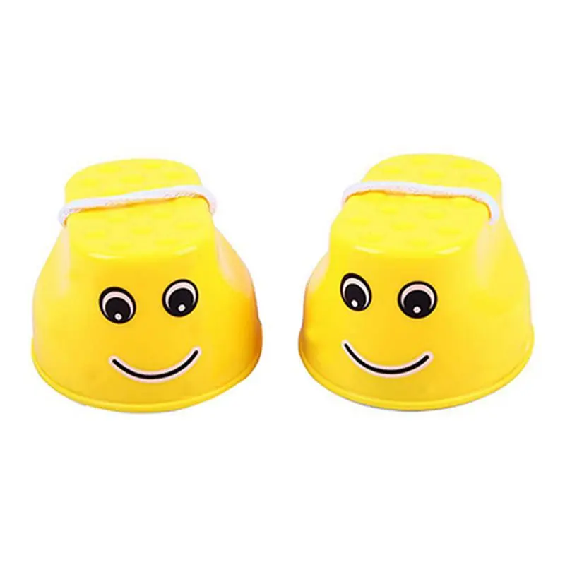 Running stilts children's potholes high-pitched high-barrel running doll plastic (yellow) |