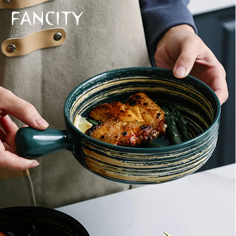 FANCITY ручная роспись миска японская керамическая для фруктового салата Бытовая