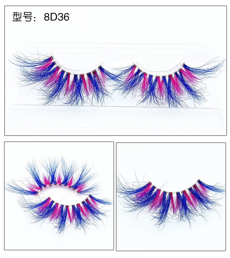 8D 25 мм норковые ресницы Красочные драматические густые и пушистые накладные для