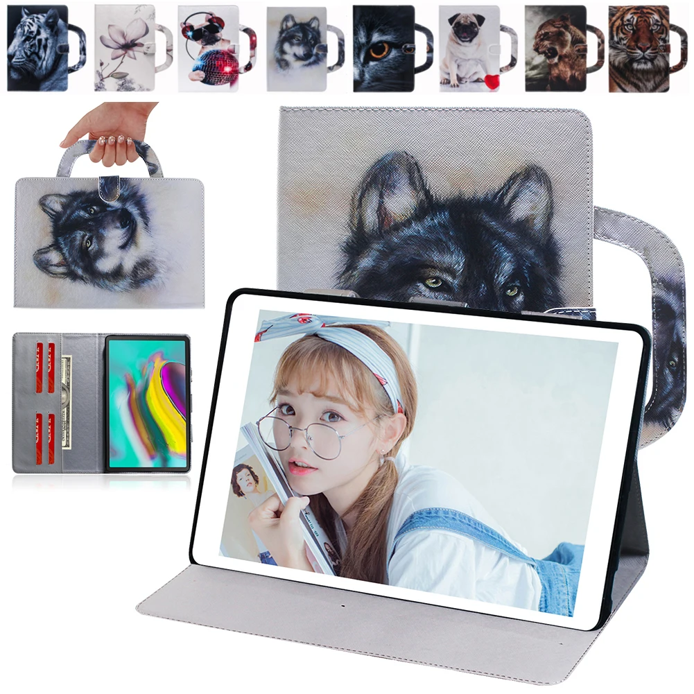 

Печатный PU кожаный чехол-подставка для Samsung Galaxy Tab S5e 10,5 дюймов SM-T720 SM-T725 T720 T725 планшет Funda чехол со слотом для карт