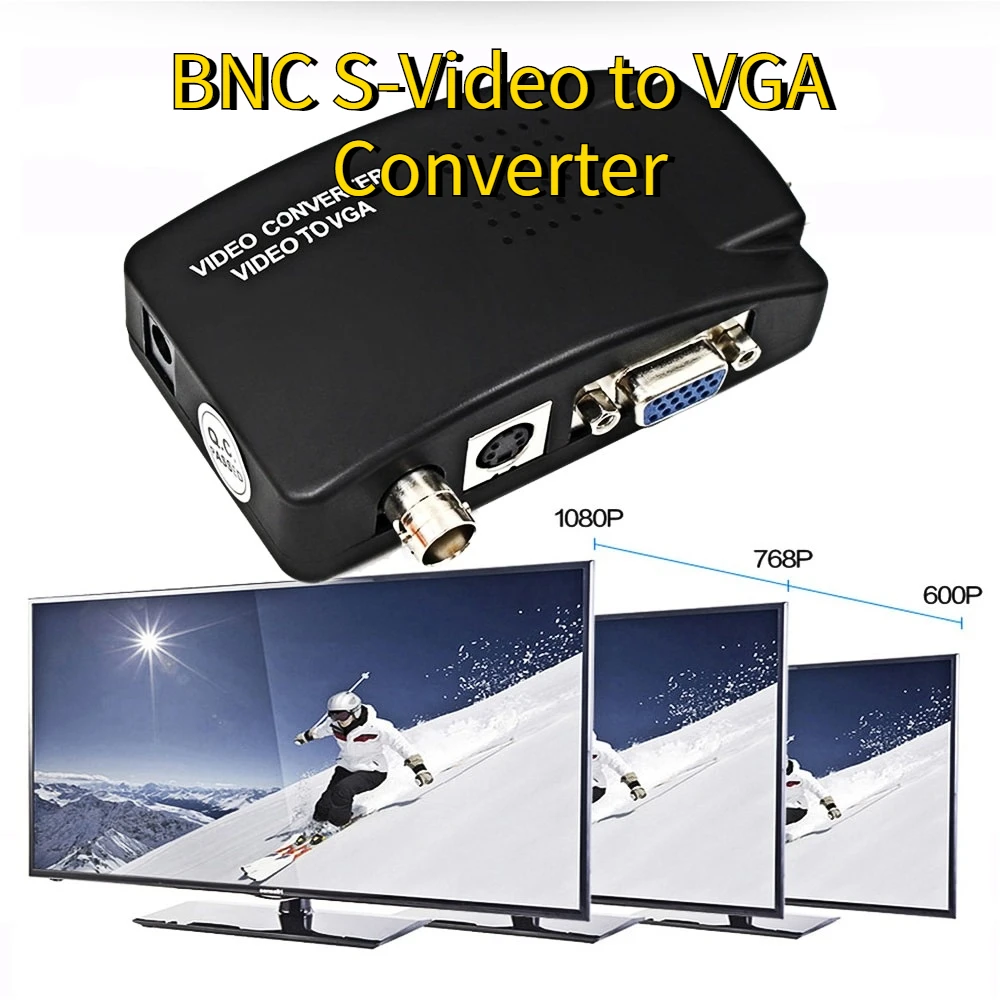 

VGA s-видео BNC в VGA конвертер BNC в VGA адаптер коробка 1080P HD видео конвертер для CC TV DVR ПК ноутбук в ТВ проектор