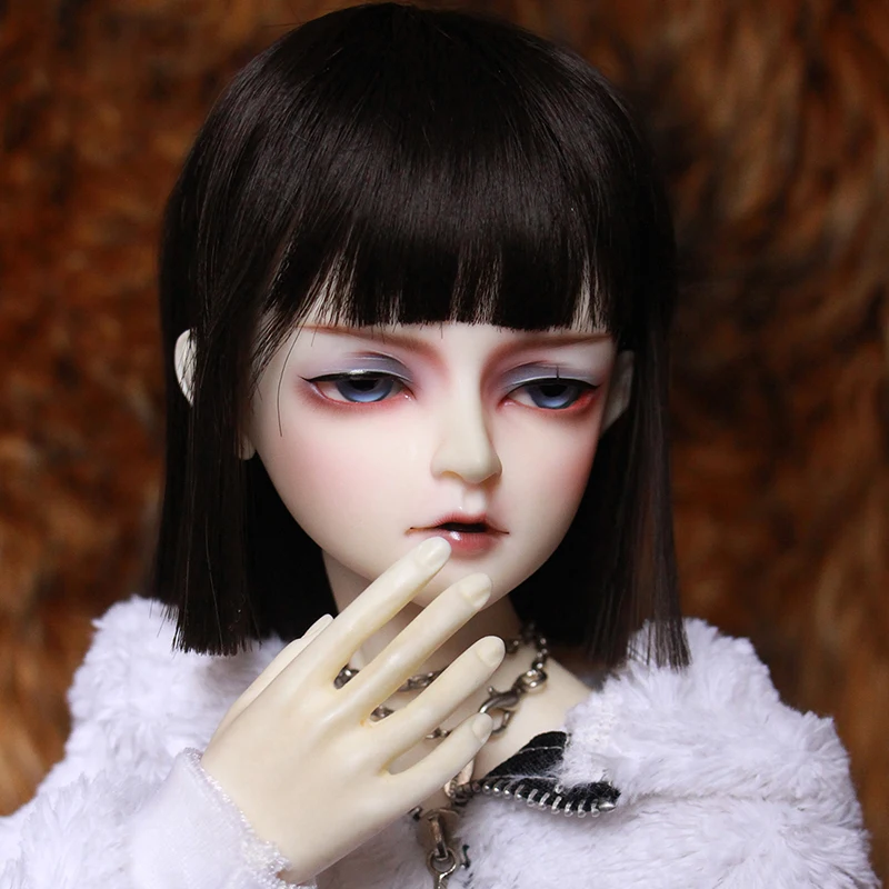 

Doll Use Black Gold Hair Wig for 1/3 1/4 1/6 SD MDD BJD Doll SD Fubuki Cosplay LW Sa