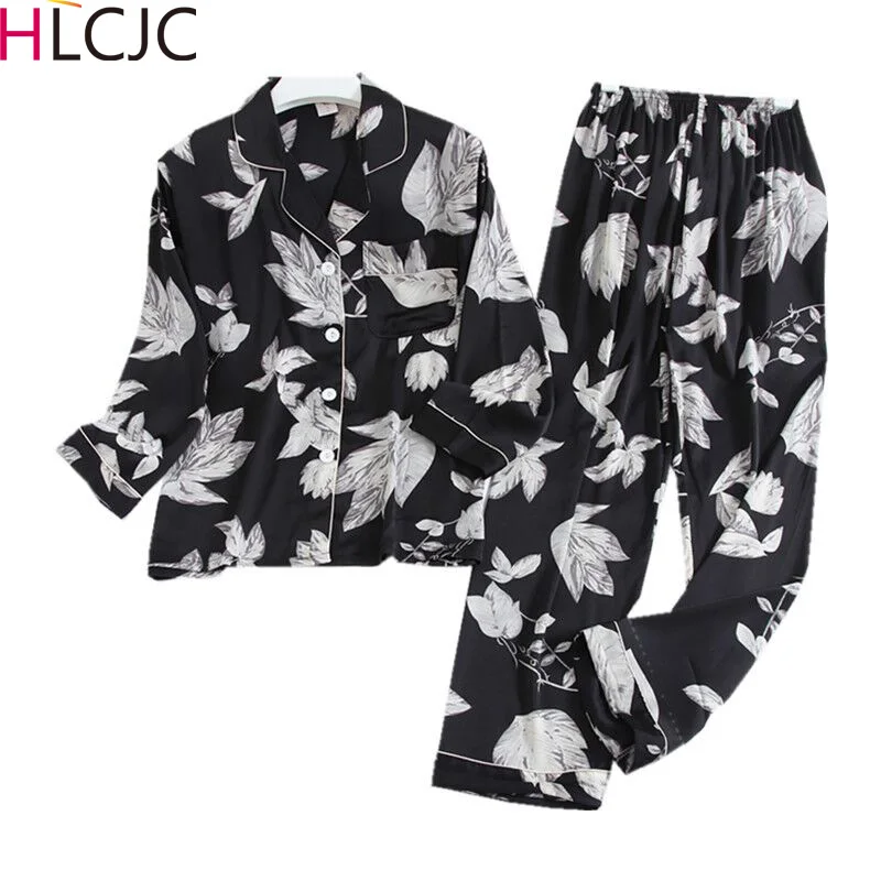 Пижама с длинным рукавом для влюбленных пар пижама из атласа и шелка мужчин