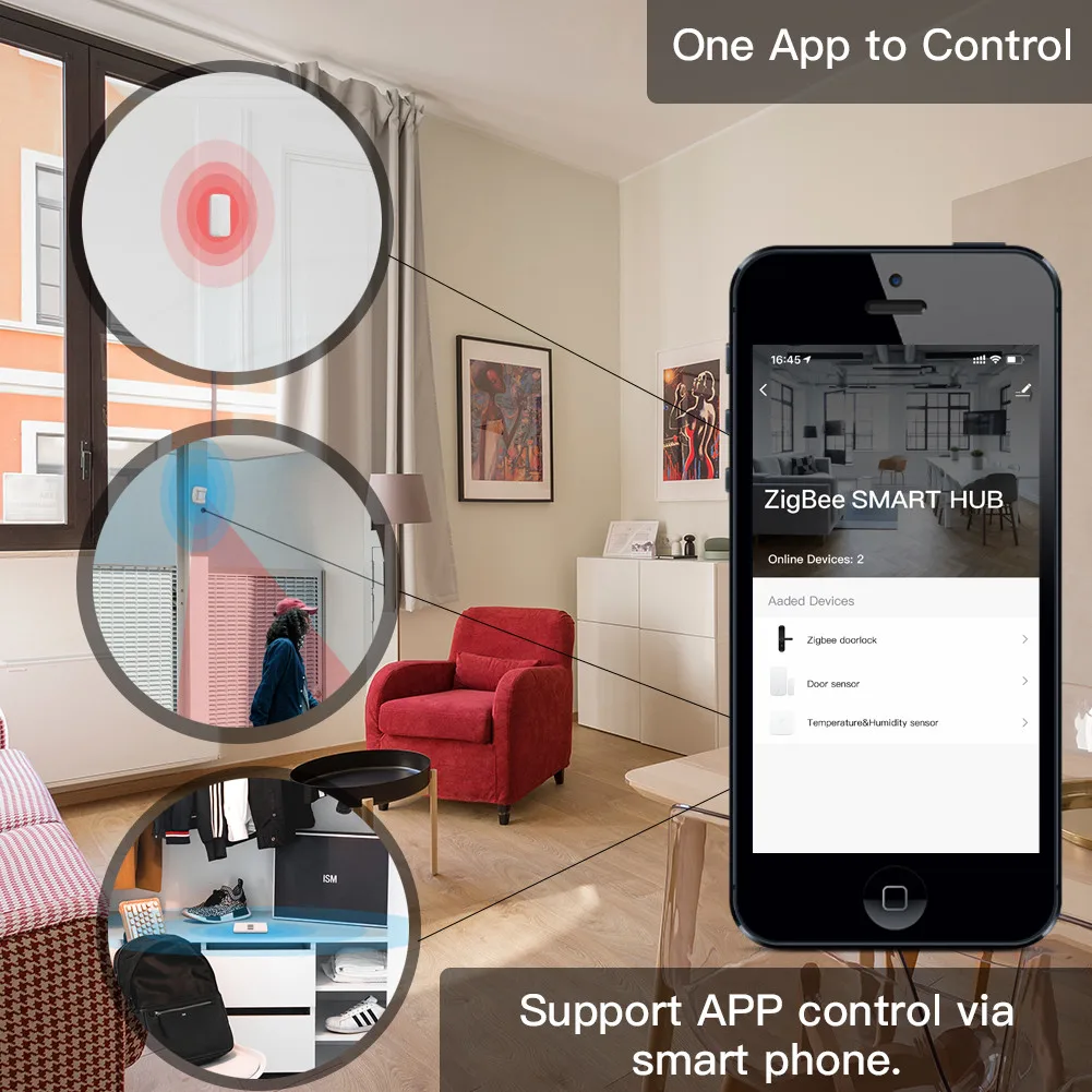 Система охранной сигнализации Tuya Zigbee умный хаб с датчиком температуры и