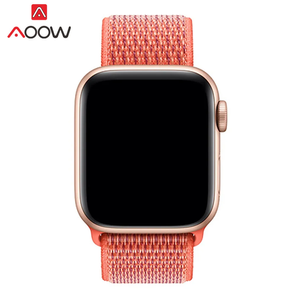 Цветной нейлоновый ремешок для часов Apple Watch 38 мм 42 мм 40 мм 44 мм тканый холщовый ремешок на липучке браслет для часов iwatch 1 2 3 4