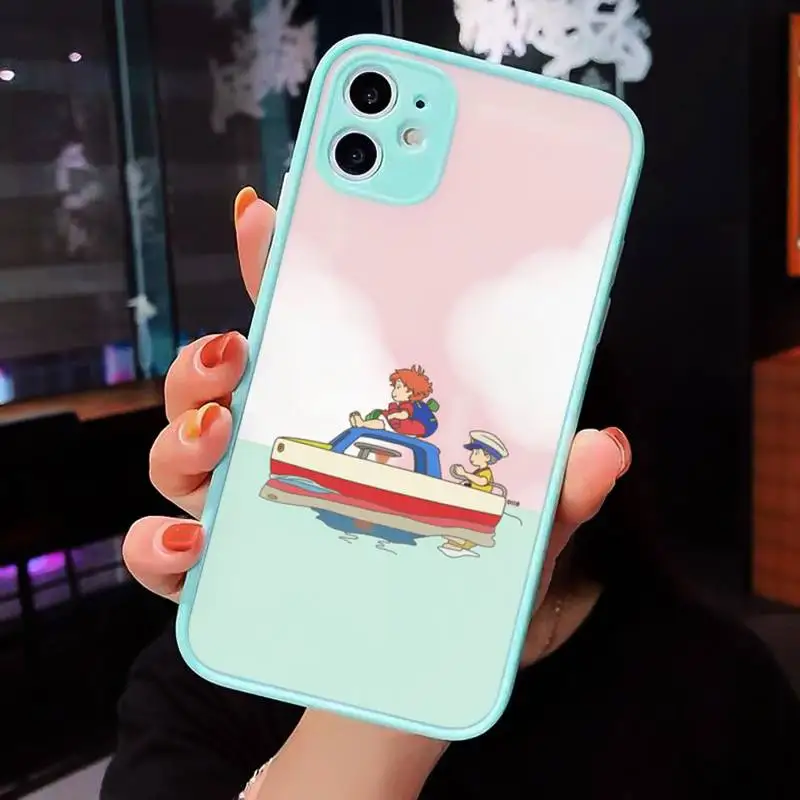 

Ponyo on the Cliff Phone Case Matte Transparent for iPhone 7 8 11 12 s mini pro X XS XR MAX Plus cover funda