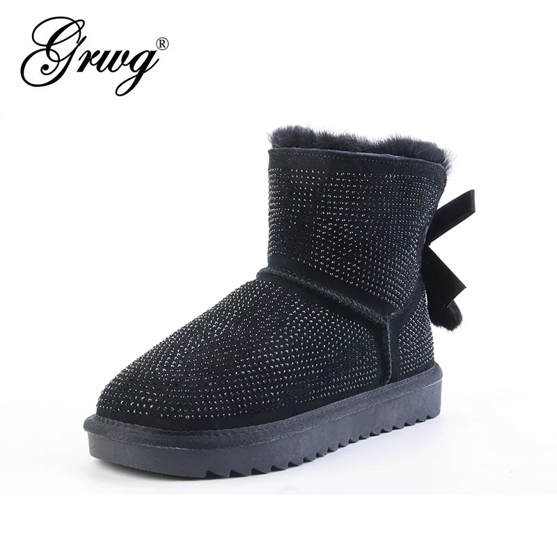 Новое поступление классических дамских зимних водонепроницаемых сапог из натуральной яловой кожи на 100%