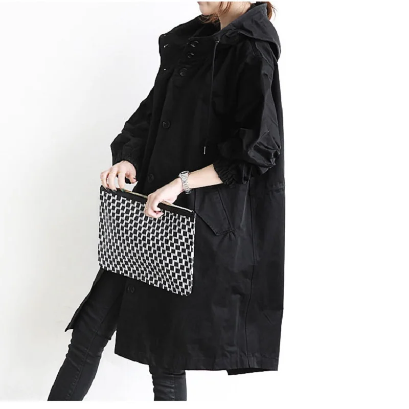 

Casual windbreaker coat 2021 new Korean loose British Windbreaker Jacket Medium Length coat