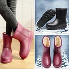 Женские теплые зимние ботинки, непромокаемые хлопковые ботинки, медицинская обувь EVA, противоскользящие, для кухни, автомойки
