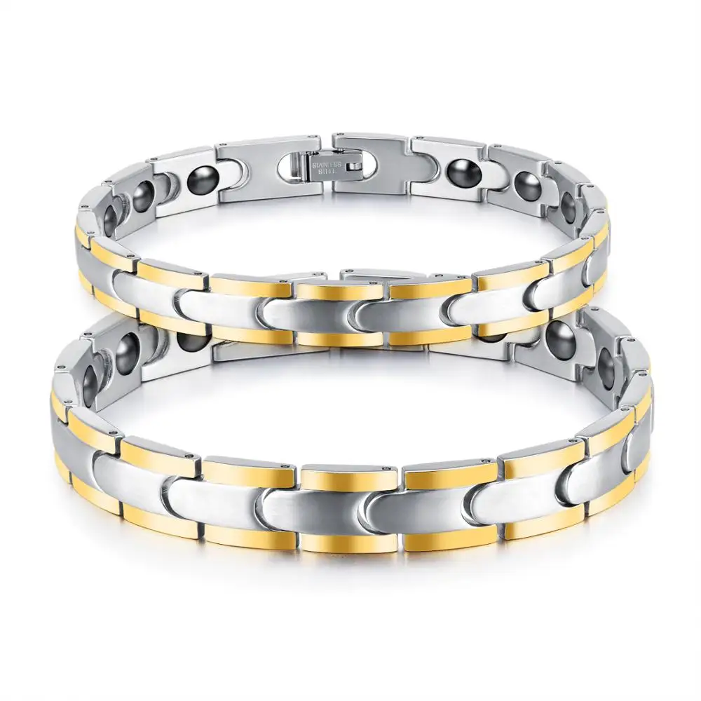 

2020 New Magnetic Bracelets for Couple Stainless Steel Balance Bio Energy Bracelet Male Female Link Chain Gifts