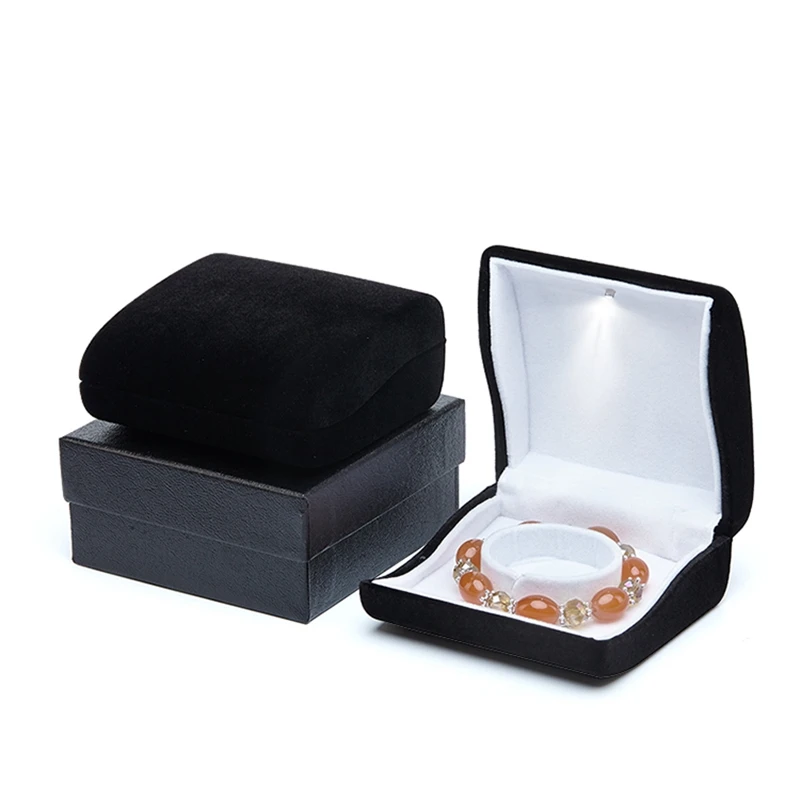Factory Price High Quality Velvet Jewelry Box Storage Organizer LED Bangle Bracelet Case | Украшения и аксессуары