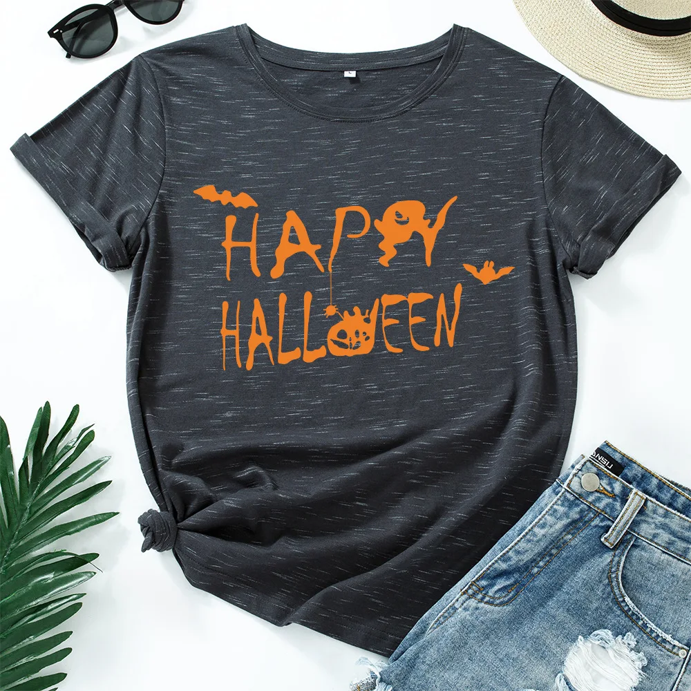 

Halloween T Shirt for Women Harajuku Oversized Cotton Letter Print T-shirt Casual Short Sleeve Funny Graphic Tshirt Ladies Tops