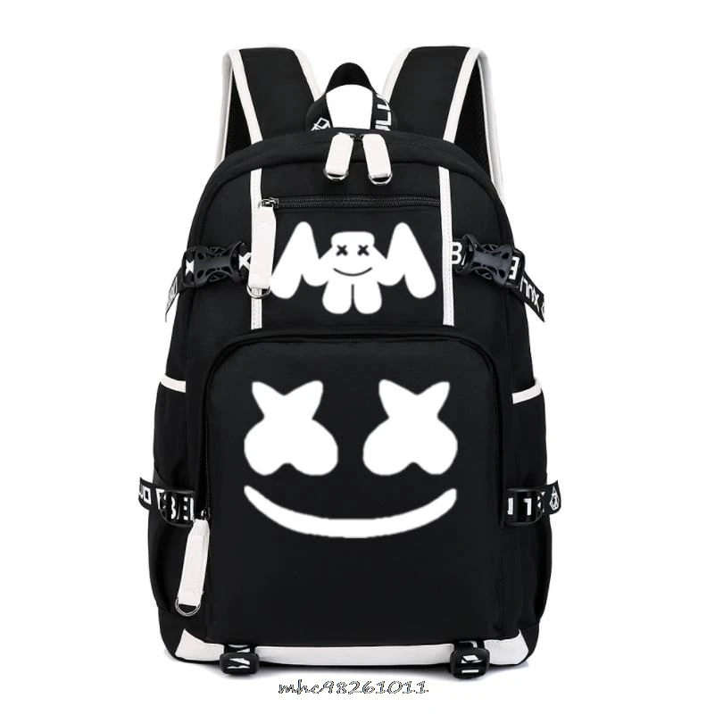 Популярный игровой рюкзак Marshmello модный школьный с USB-разъемом аниме мультяшный