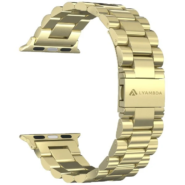 Ремешок для часов Lyambda из нержавеющей стали Apple Watch 42/44 mm KEID DS APG 02 44 GL Gold|Ремешки