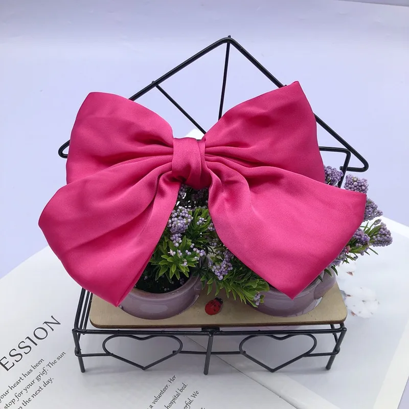 style 13 Темпераментная однотонная шифоновая лента большая Заколка-Бант Шпилька для женщин и девушек атласные трендовые заколки для волос аксессуары для волос - Цвет: style 13