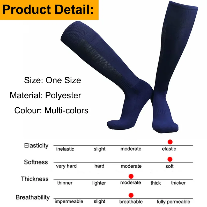 

Men's Sock Soccer Football Trainning Running Compression Sports Socks Knee Hight Breathable Anti Slip Moisture Wicking Fabric