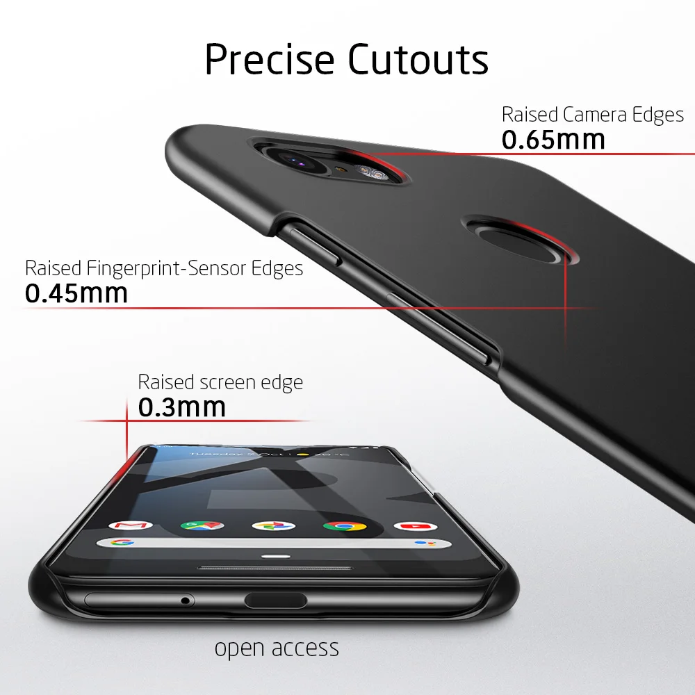 ESR Phone Case for Google Pixel 3 3XL Matte Black Full Protective Super Frosted Shield Hard PC Back Cover For Pixel3XL | Мобильные