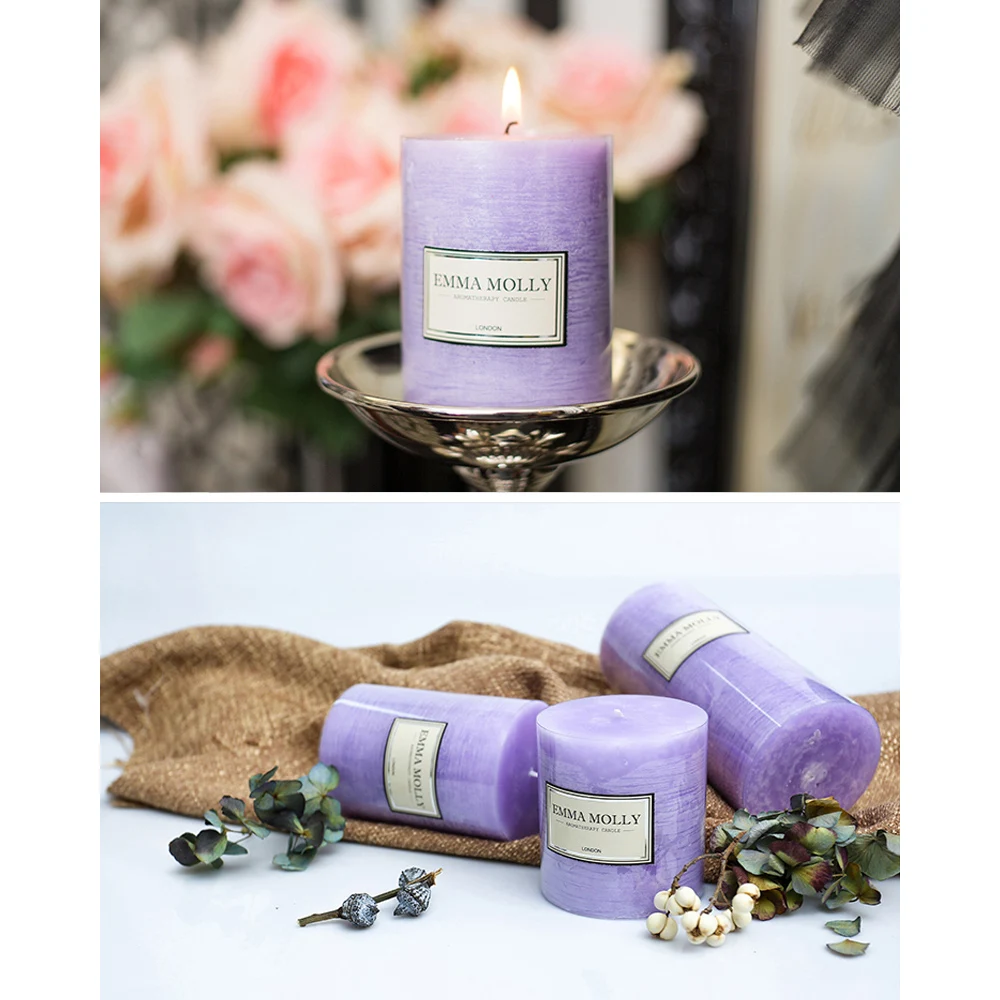 10/15 см ароматические свечи романтический фиолетовый Лавандовая Ароматерапия