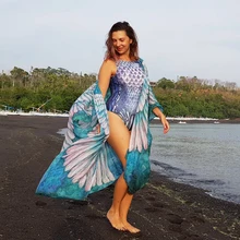 New Beach Kimono Beachwear Kaftan Swimsuit Cover up Tunic for Beach Pareo Dress Beach Cover up Plus size Pink Print Beach Sarong