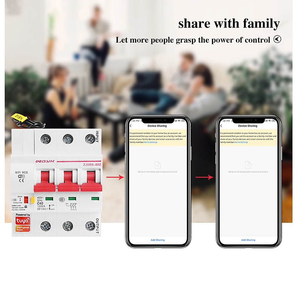 tuya 3P WiFi Circuit Breaker smart switch remote control overload short circuit protection with Alexa google for Smart Home |